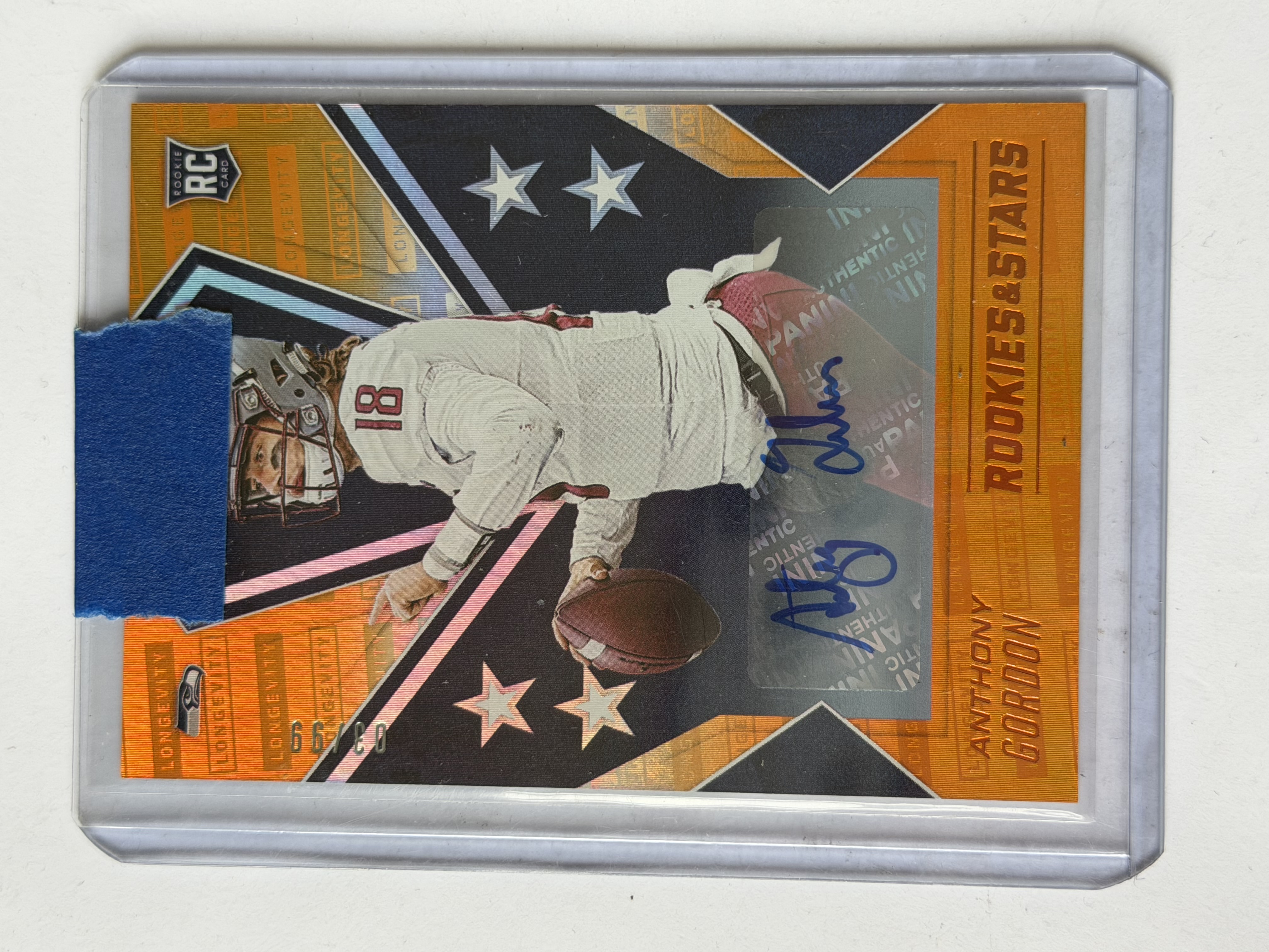 Carta Rookie Anthony Gordon 3/99 Auto