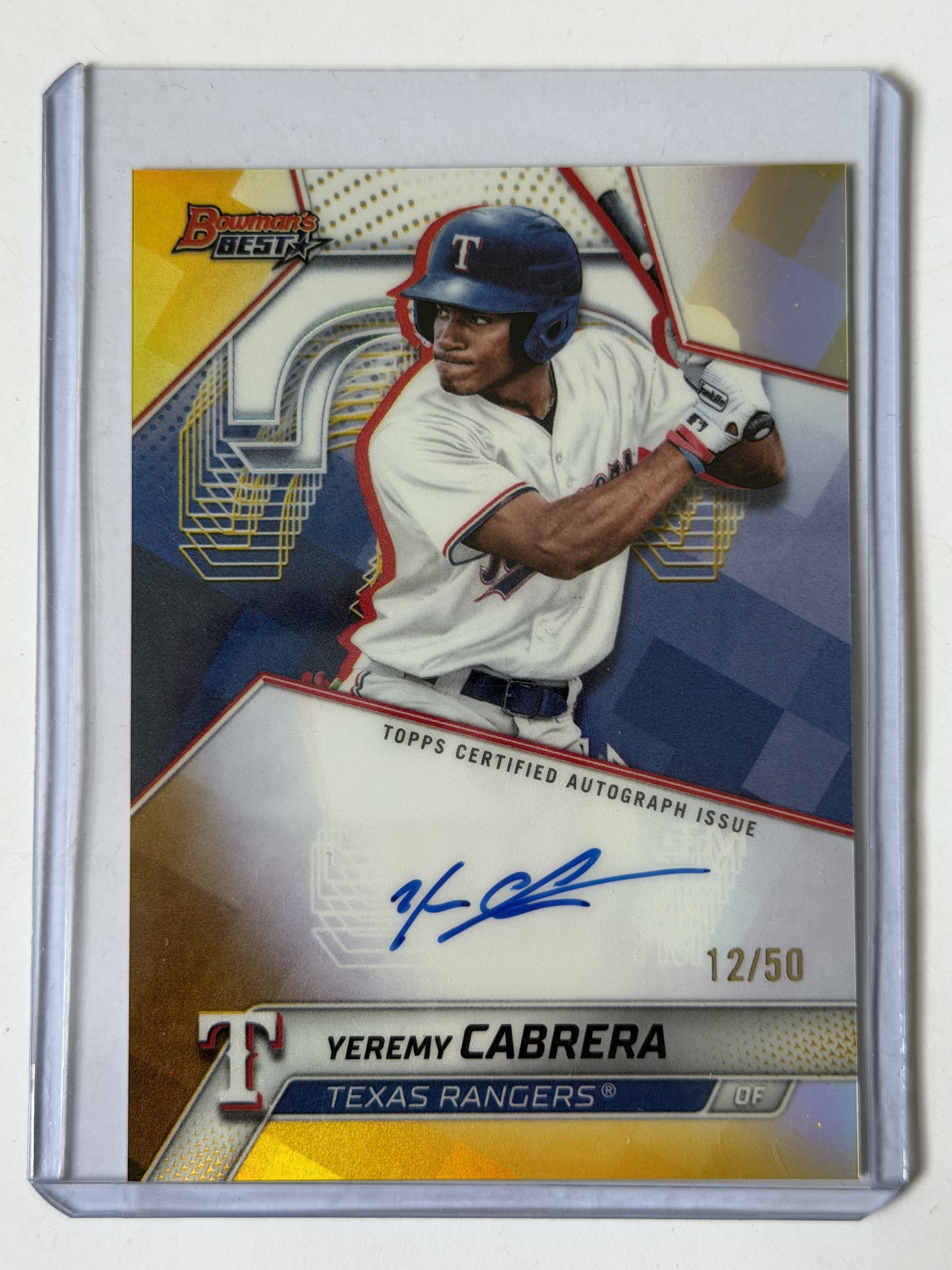 Carta Yeremy Cabrera 12/50 Auto