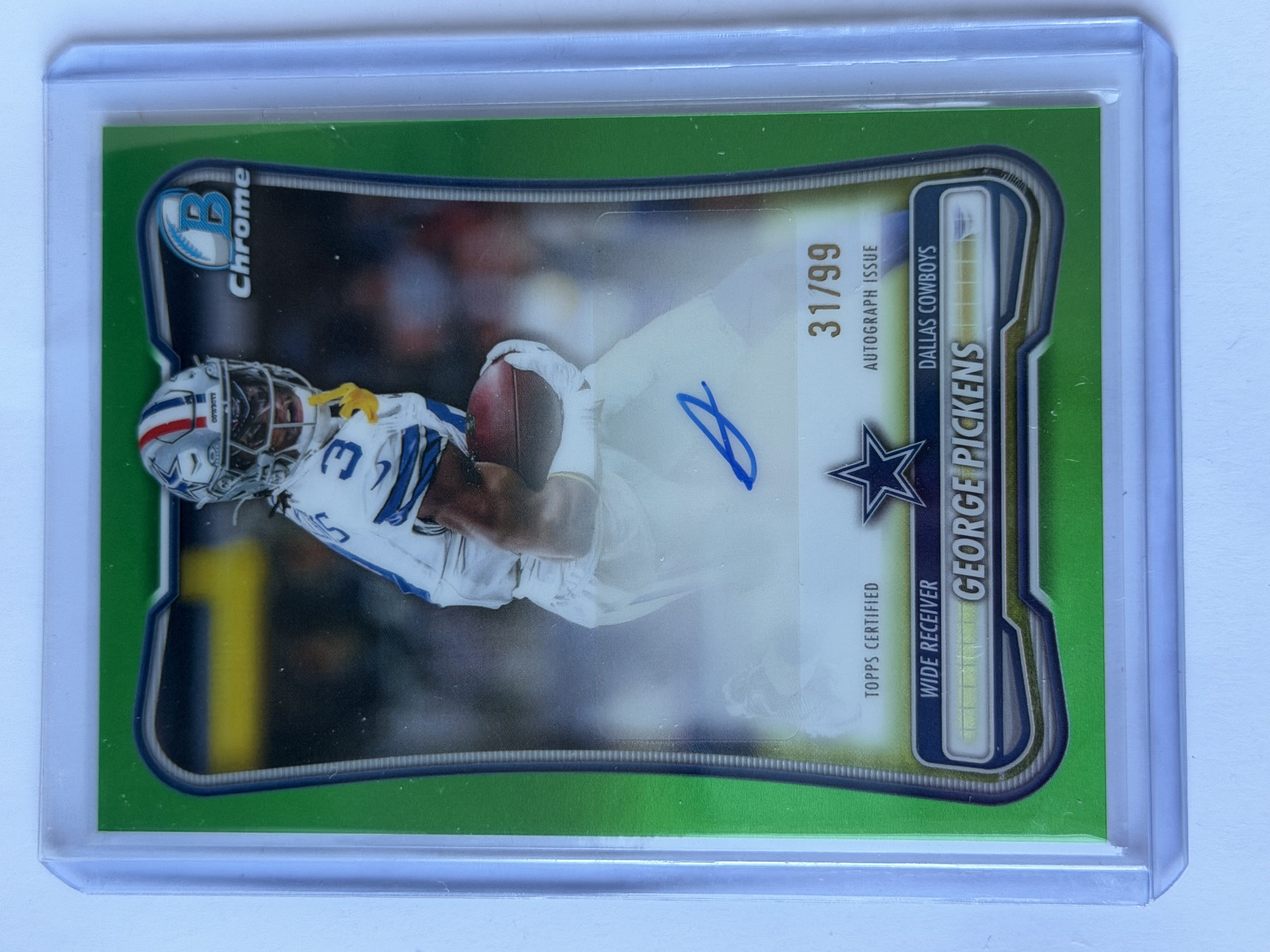 Carta George Pickens – Green Refractor Autograph 31/99