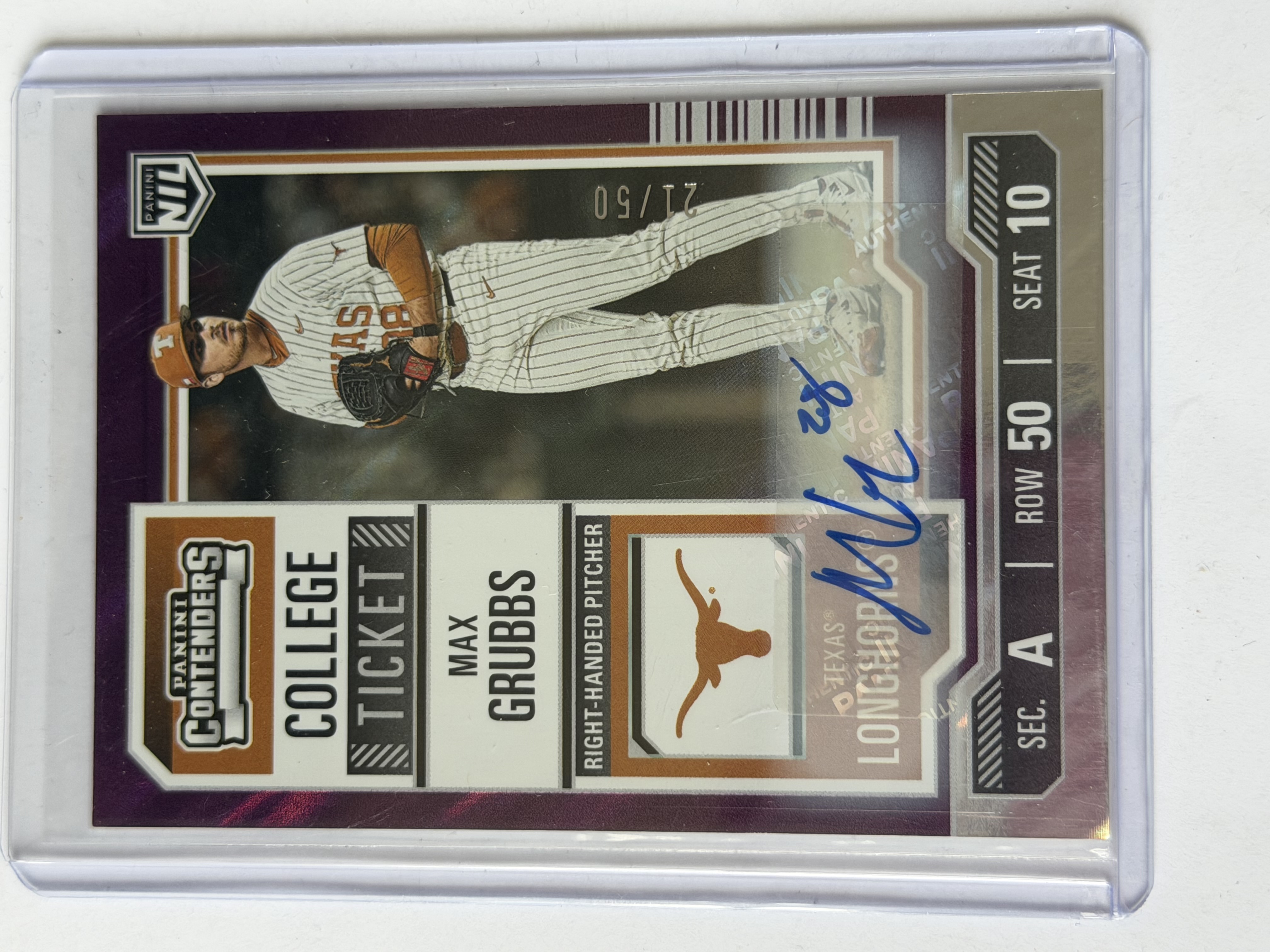 Carta Max Grubbs Auto 21/50