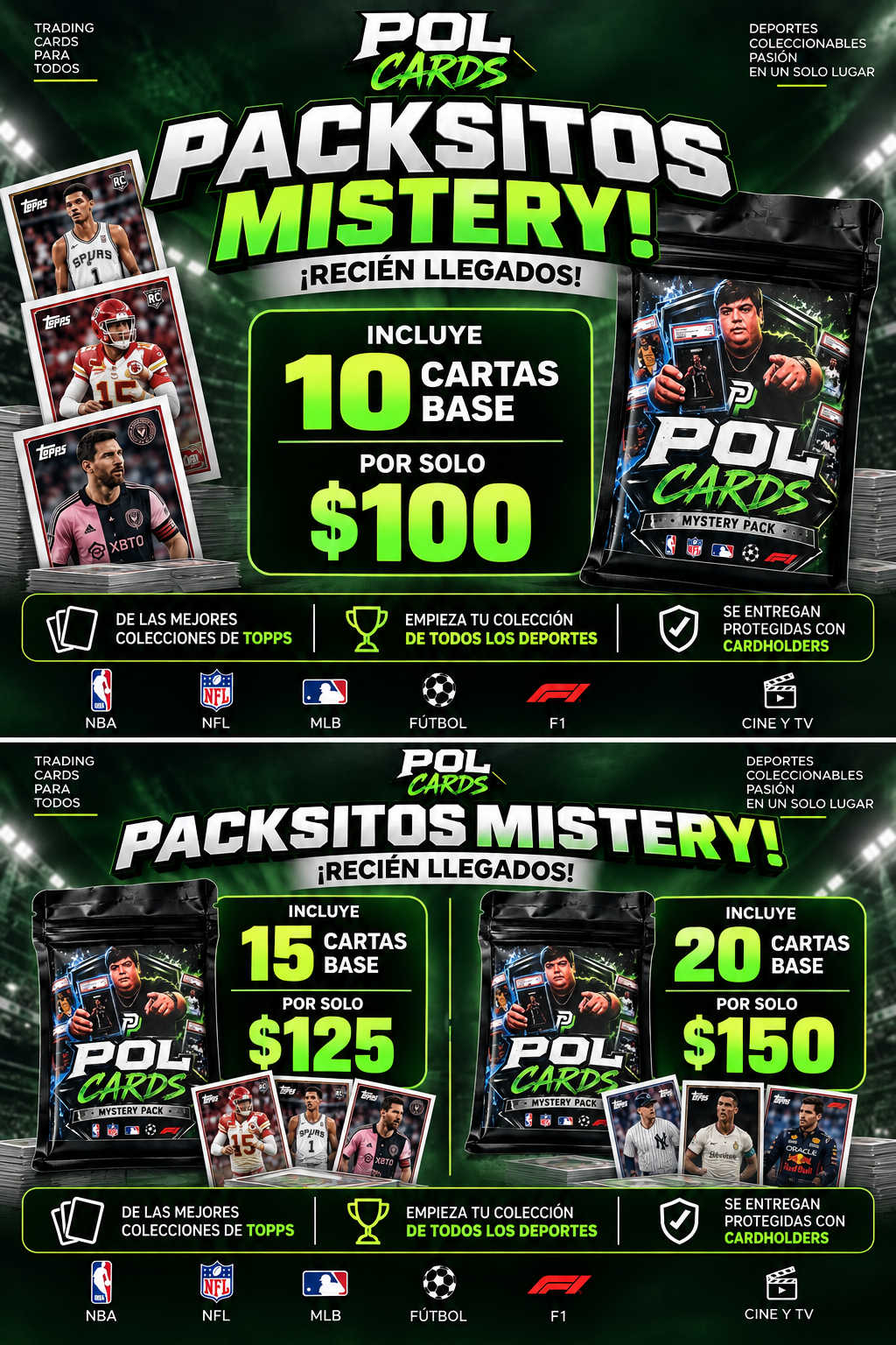 Mistery Packsitos 10 cartas $100