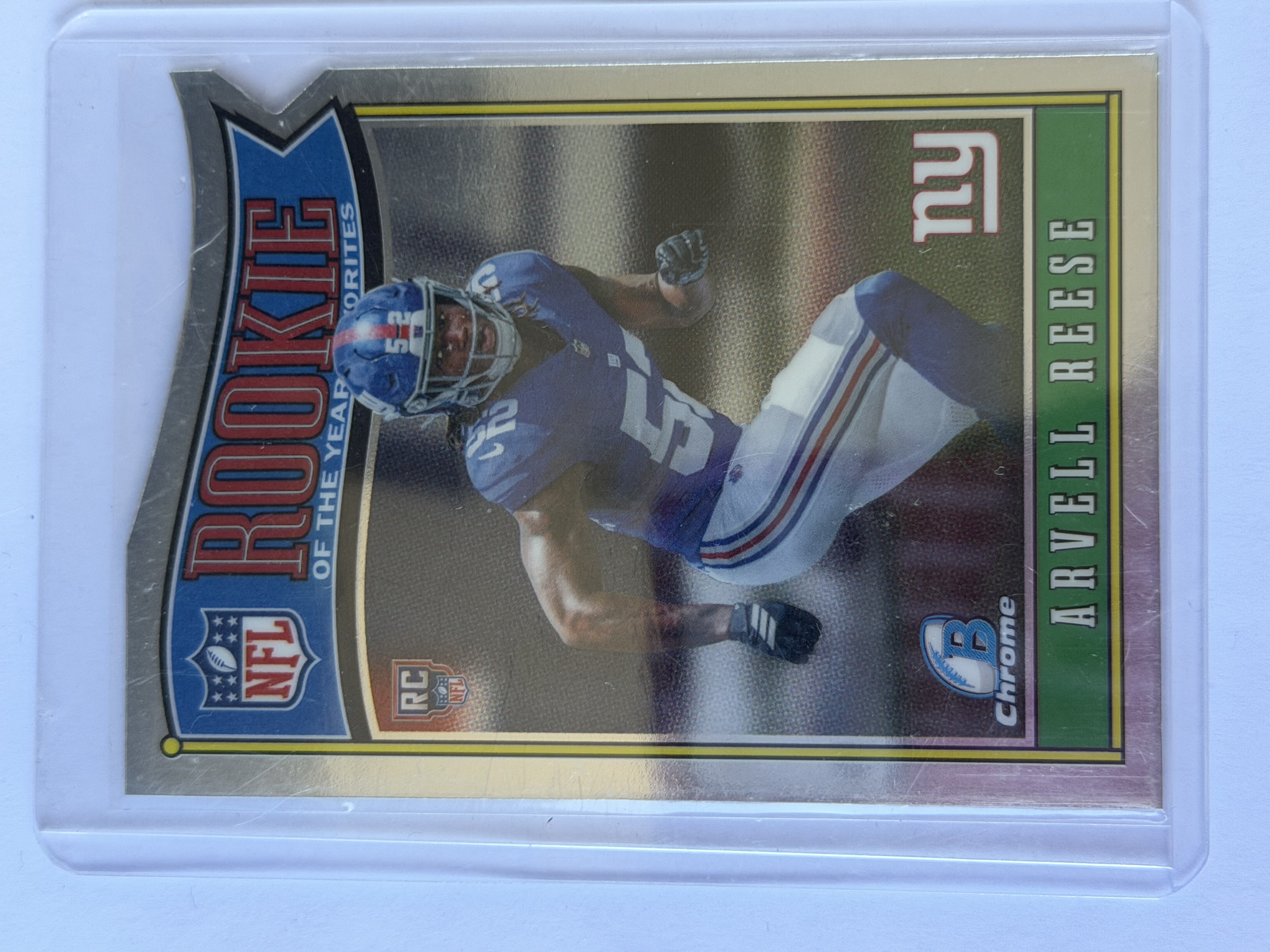 Carta Arvell Reese RC — 2026 Bowman Chrome Rookie of the Year Favorites #ROY-19