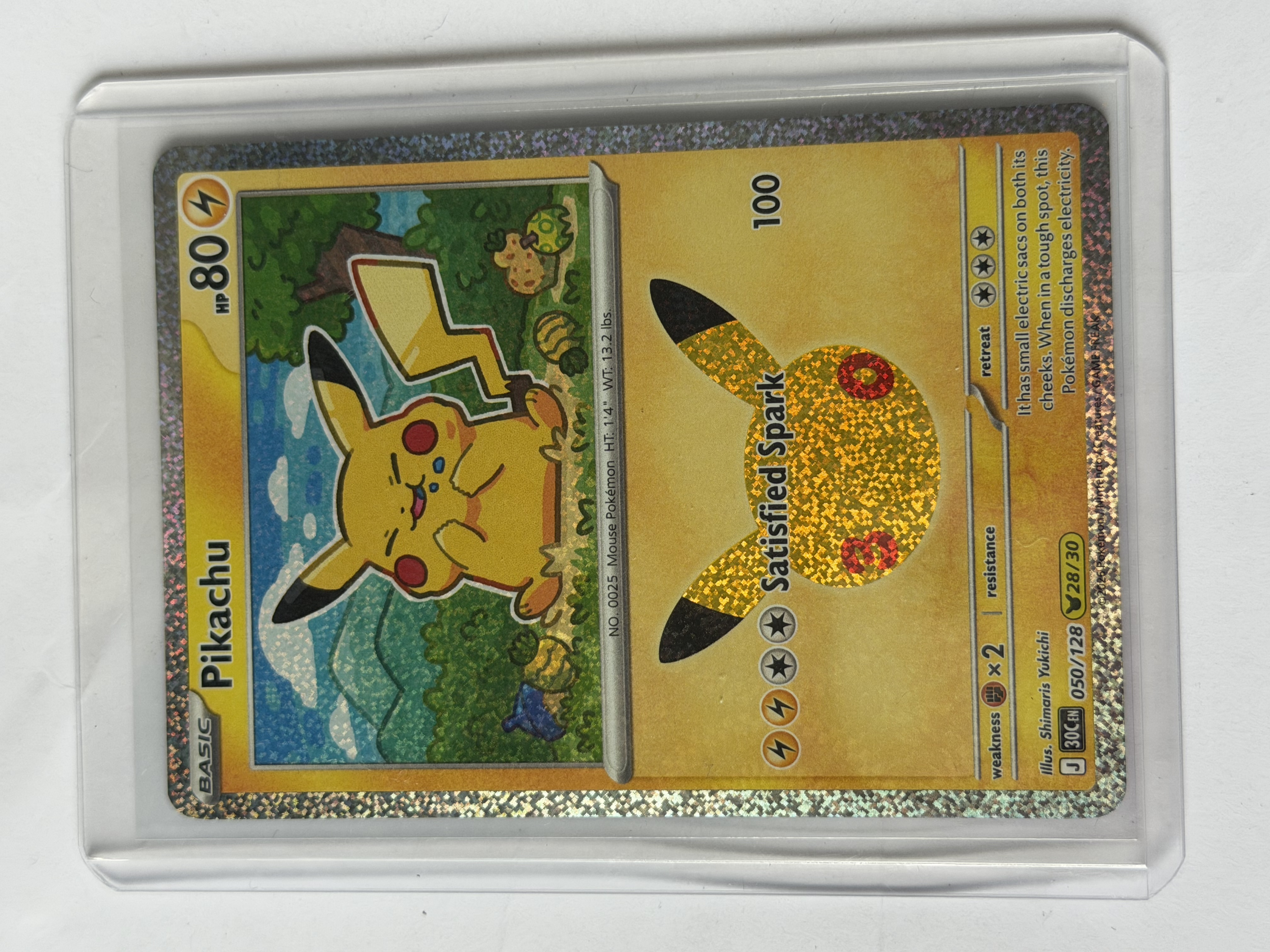 Carta Pikachu 050/128 — Pokémon 30th Anniversary