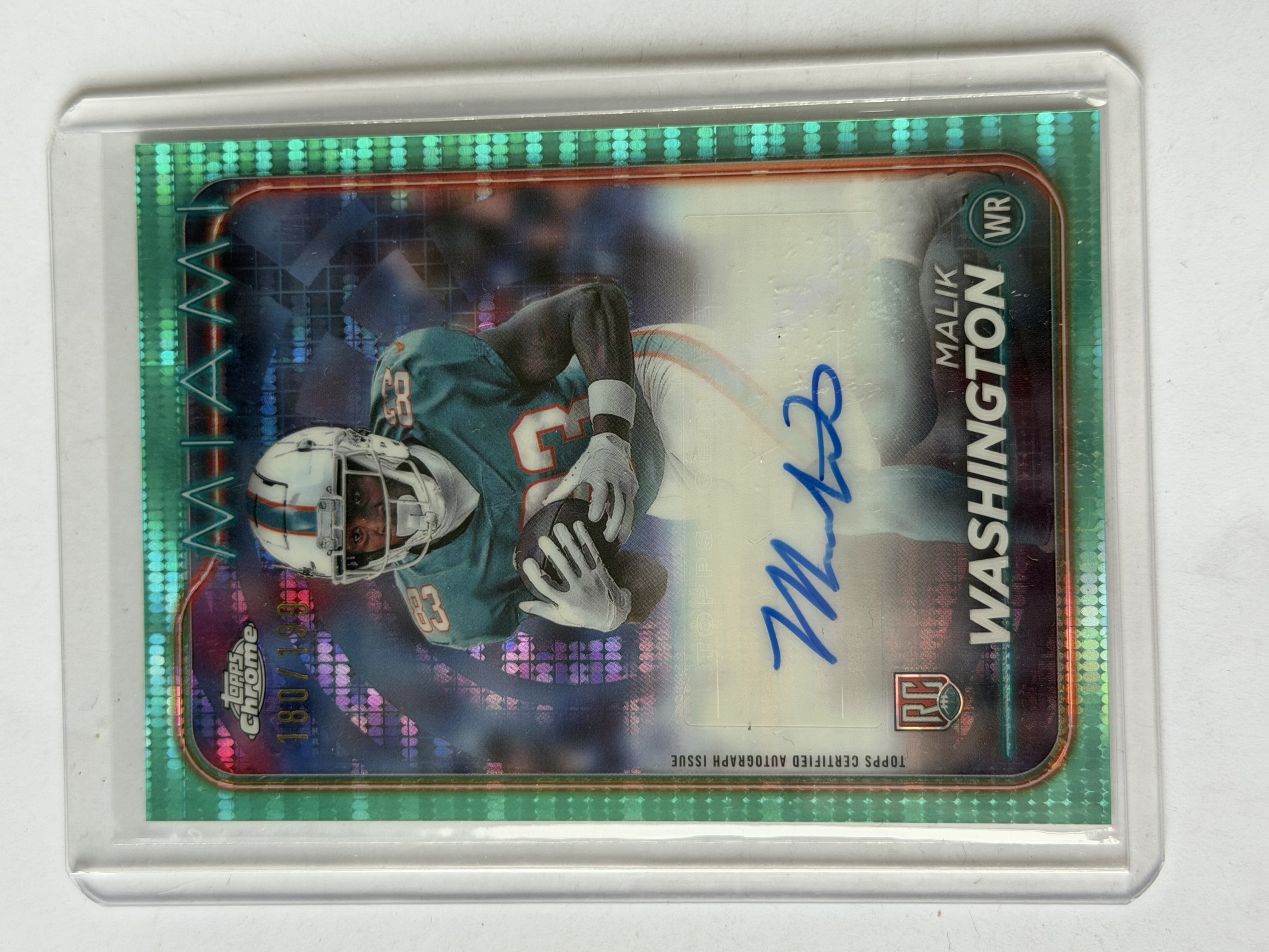 Carta Rookie Malik Washington 180/199 Auto