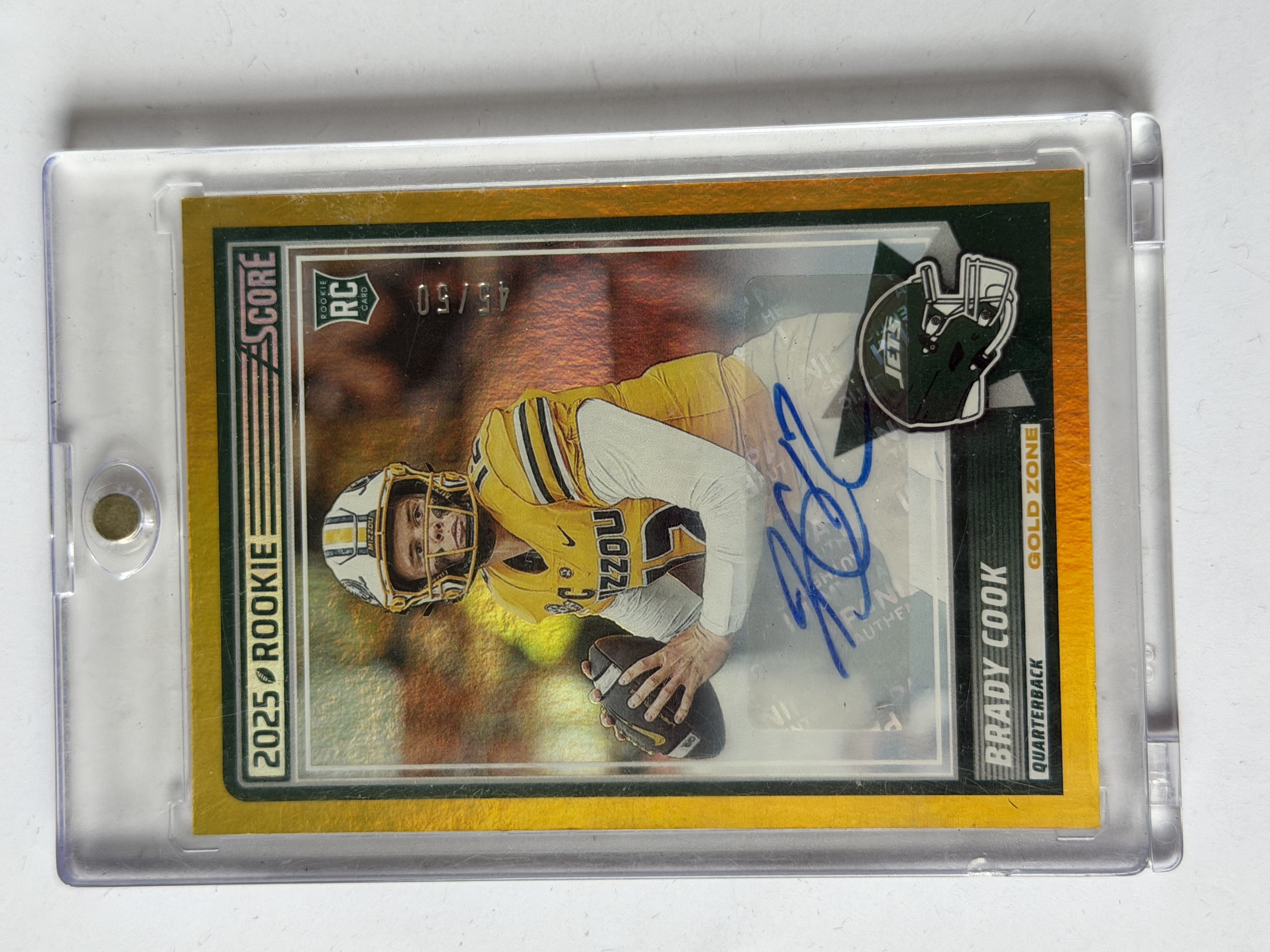 Carta Rookie Brady Cook 45/50 Auto