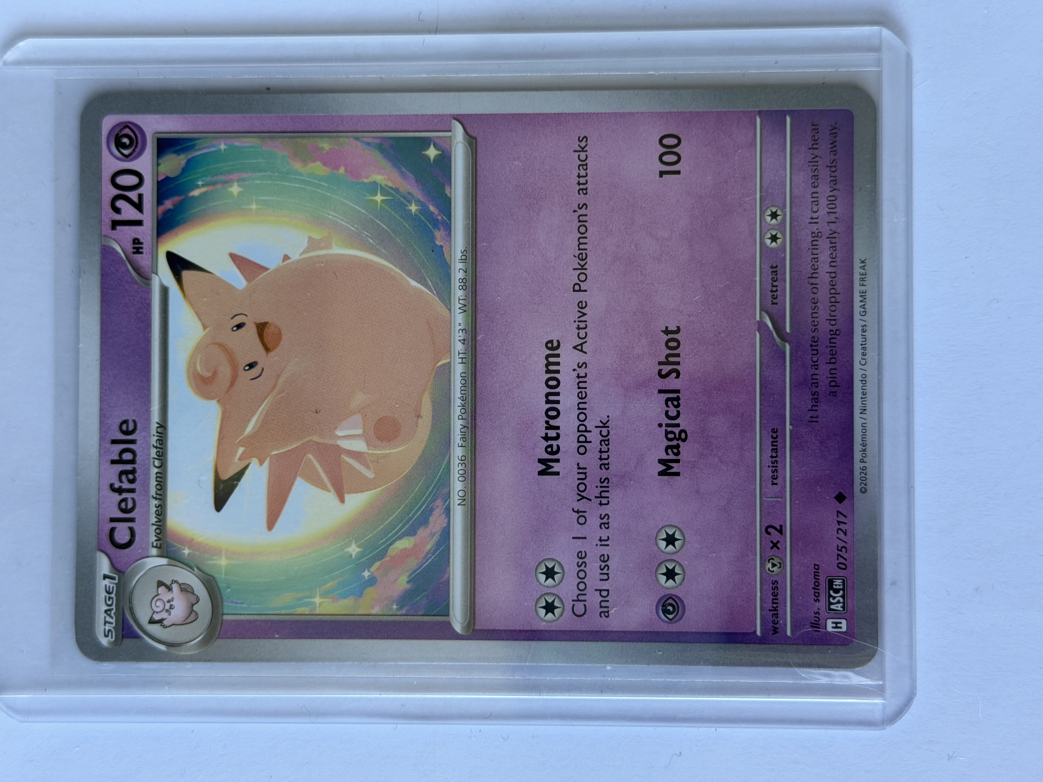 Carta Clefable 075/217 — Ascended Heroes