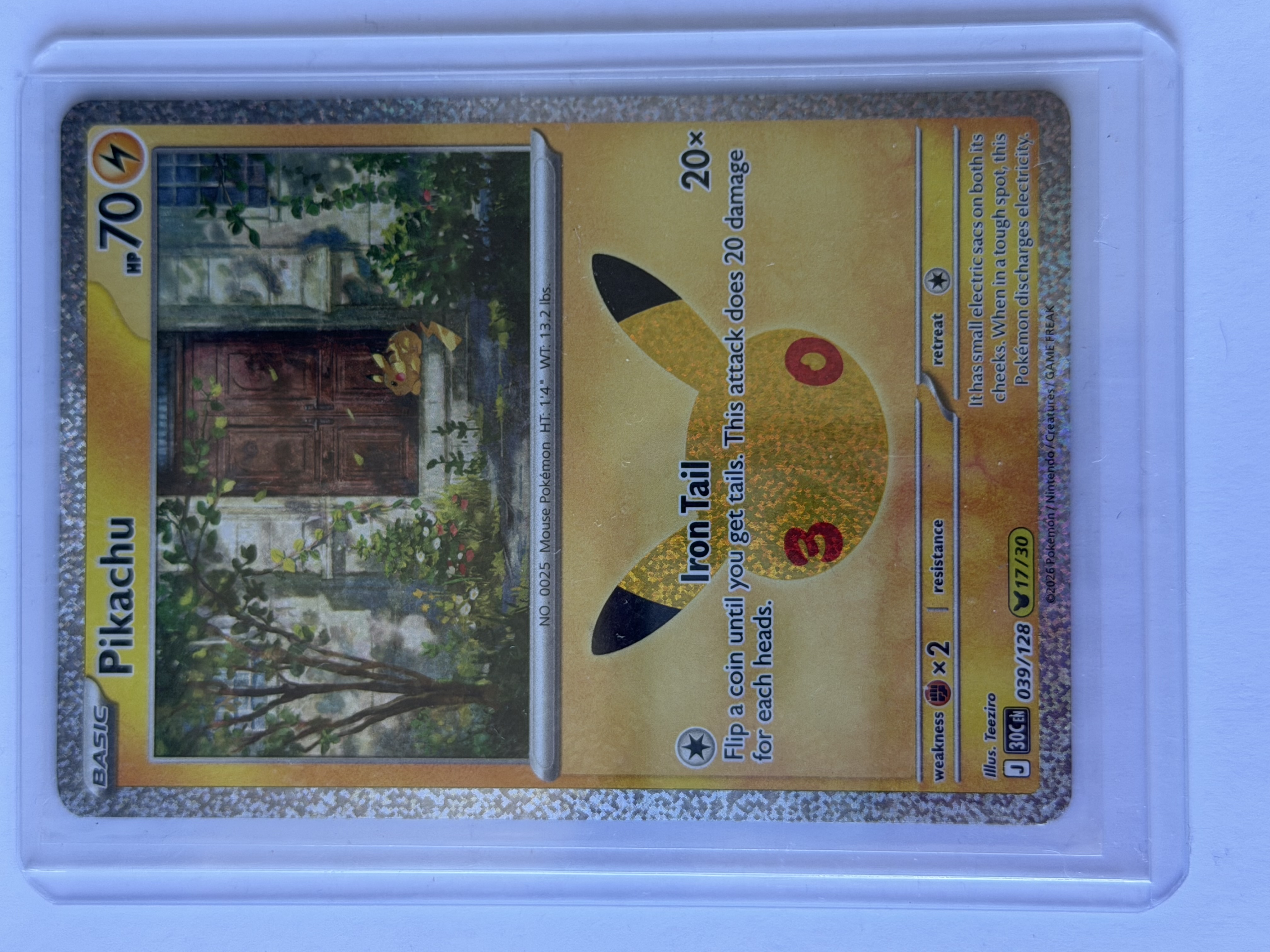 Carta Pikachu 039/128 — Pokémon ME: 30th Celebration