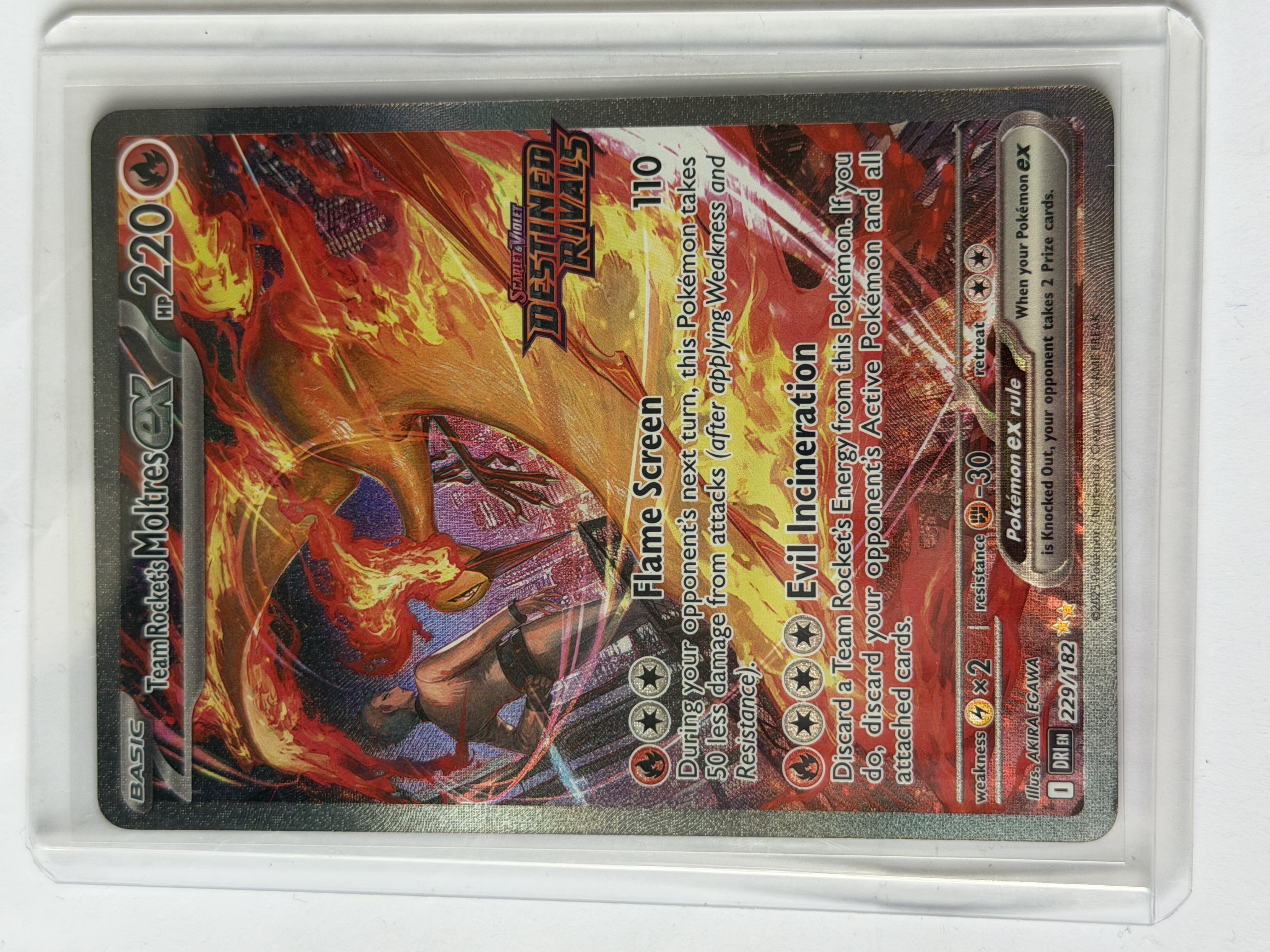 Carta Team Rocket’s Moltres ex 229/182 — Destined Rivals