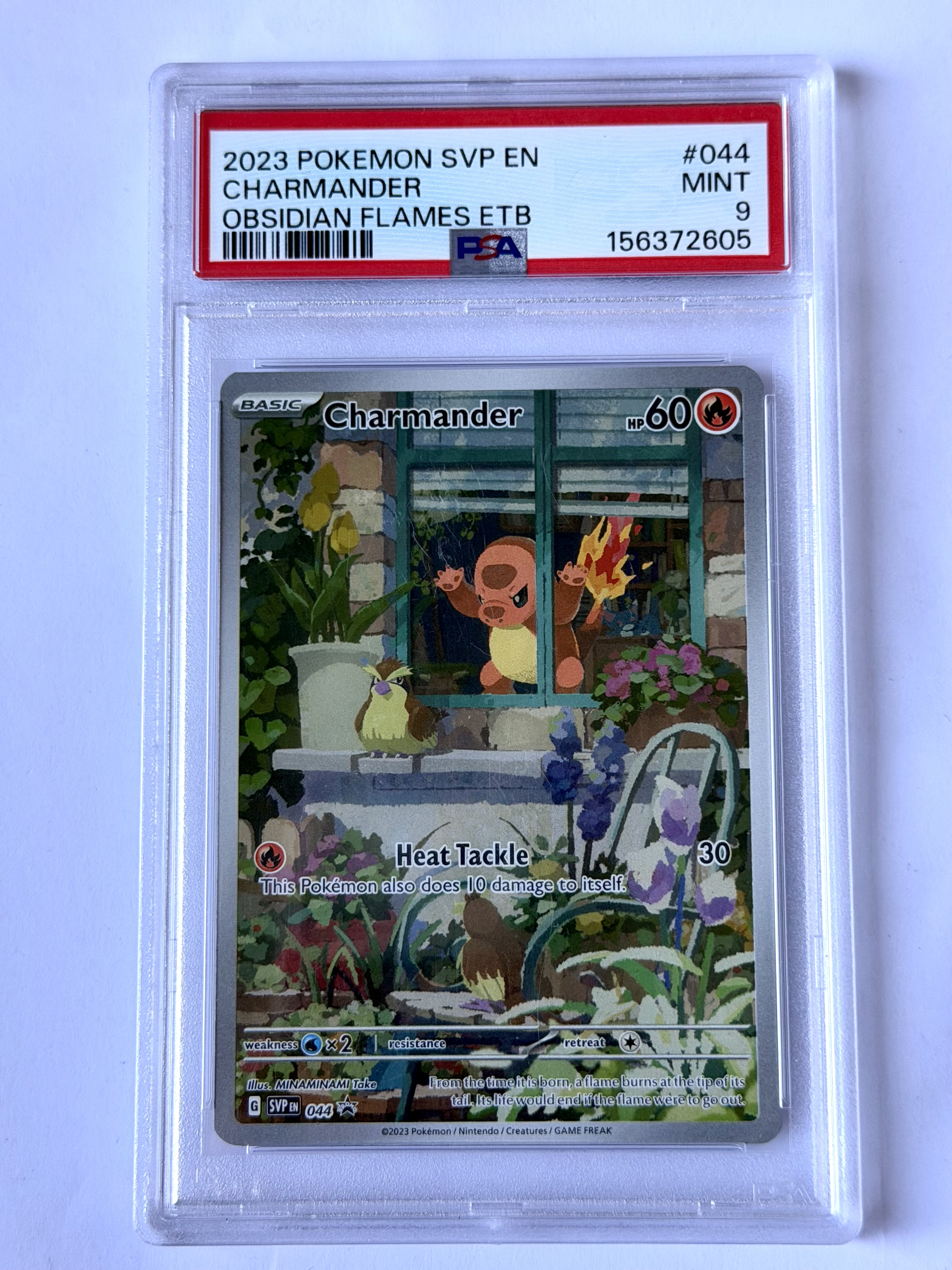 Carta PSA 9 Charmander #044 — Obsidian Flames ETB