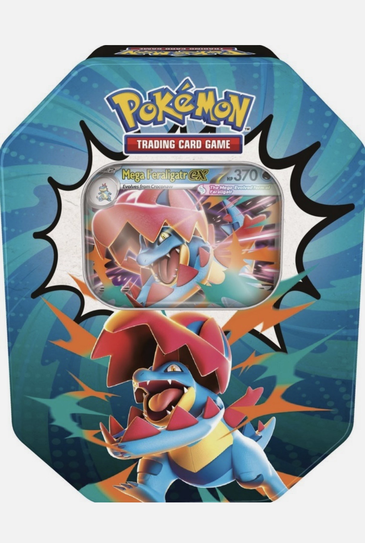 Caja de metal Pokemon Ascended Heroes Mega Feraligart ex