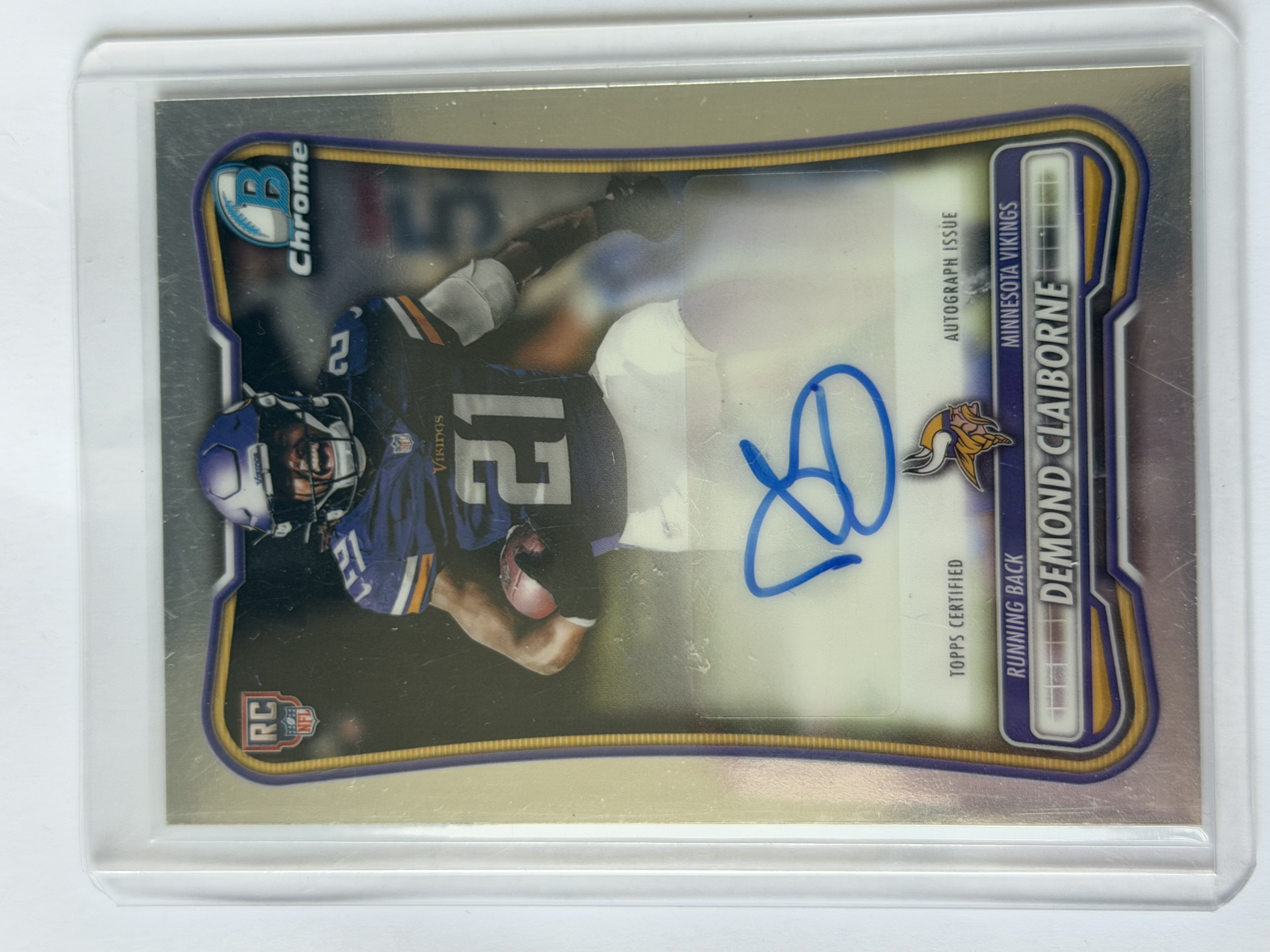 Carta Demond Claiborne — Chrome Rookie Autograph