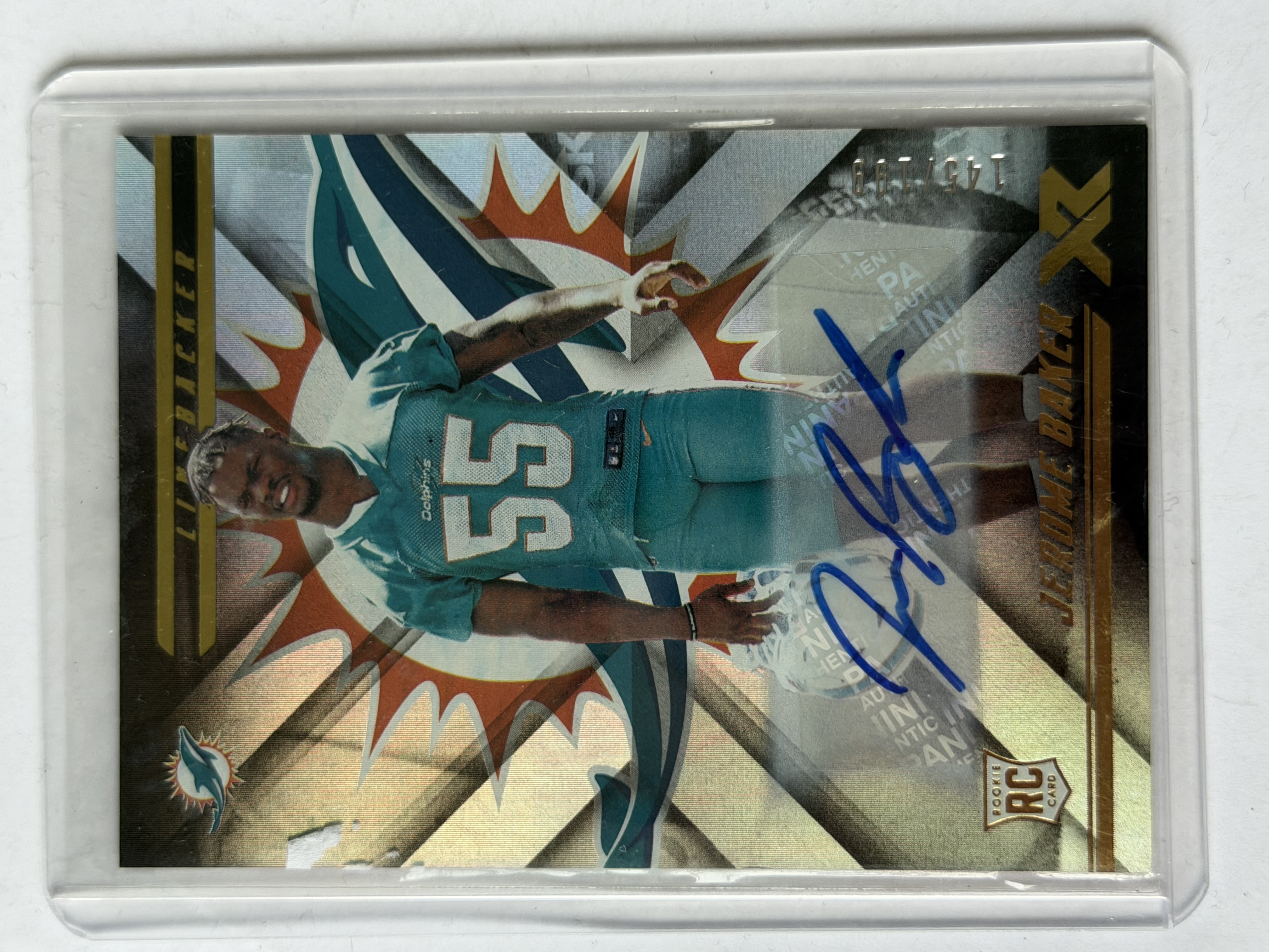 Carta Rookie Jerome Baker 145/199 Auto