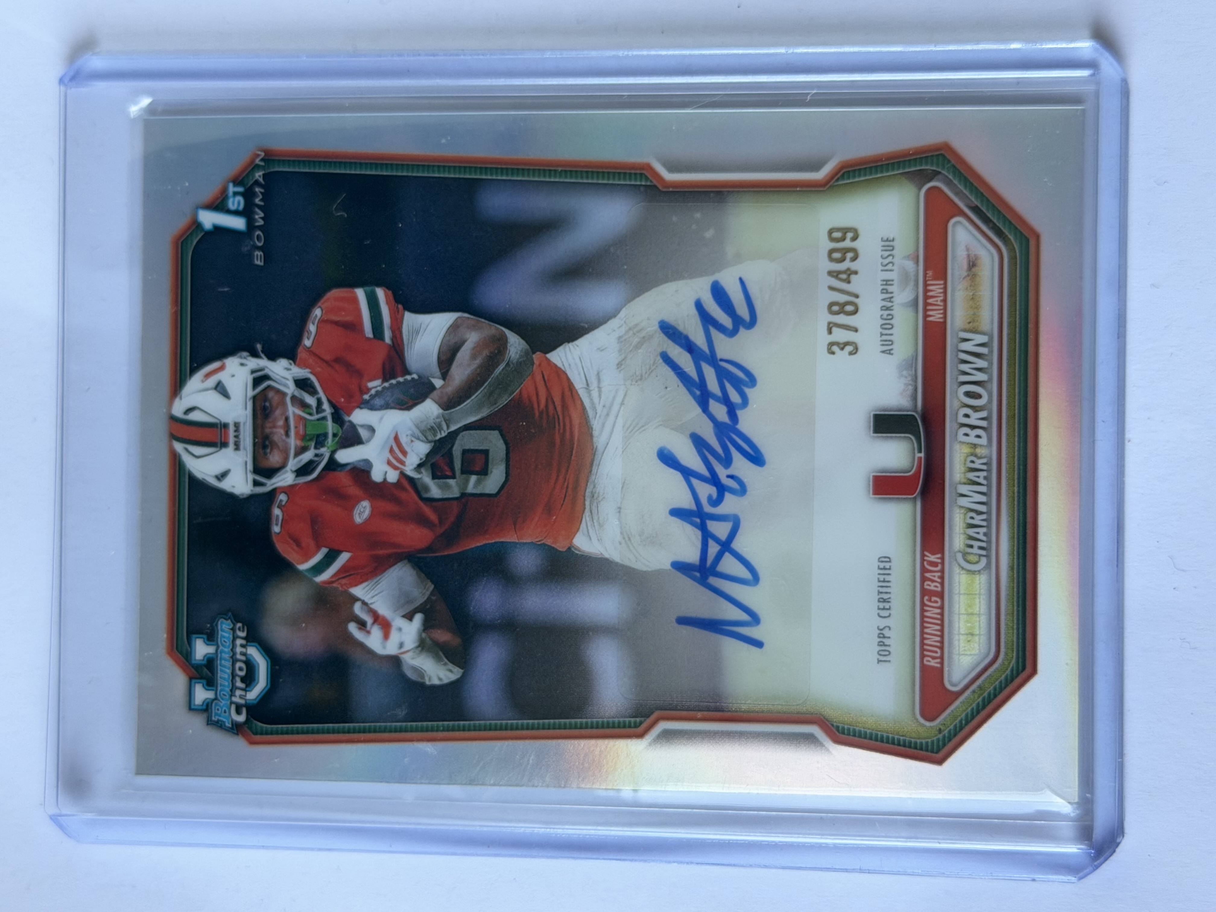 Carta CharMar Brown 378/499 1st Bowman Chrome Autograph Refractor