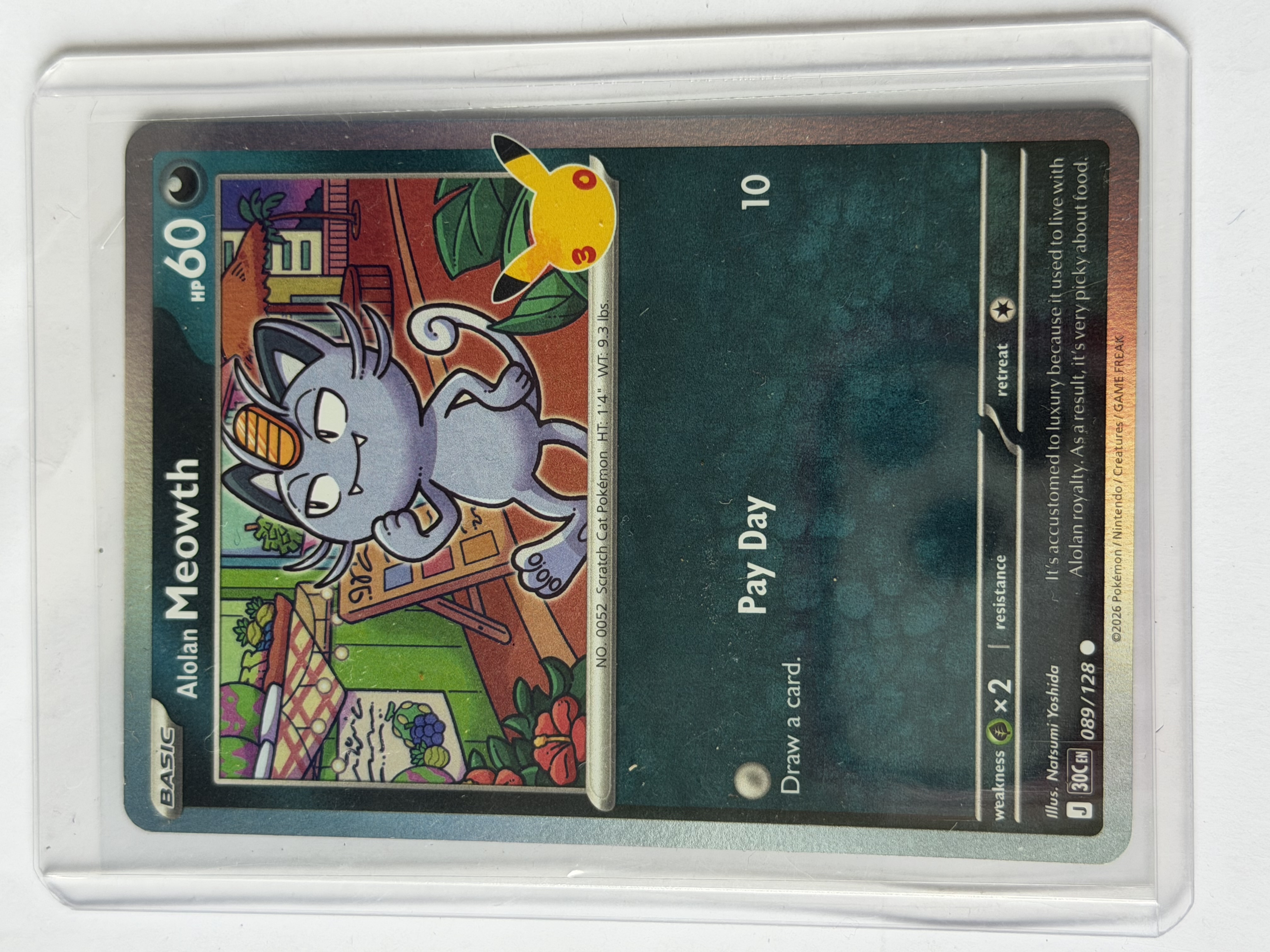 Carta Alolan Meowth 089/128 — Pokémon 30th Anniversary