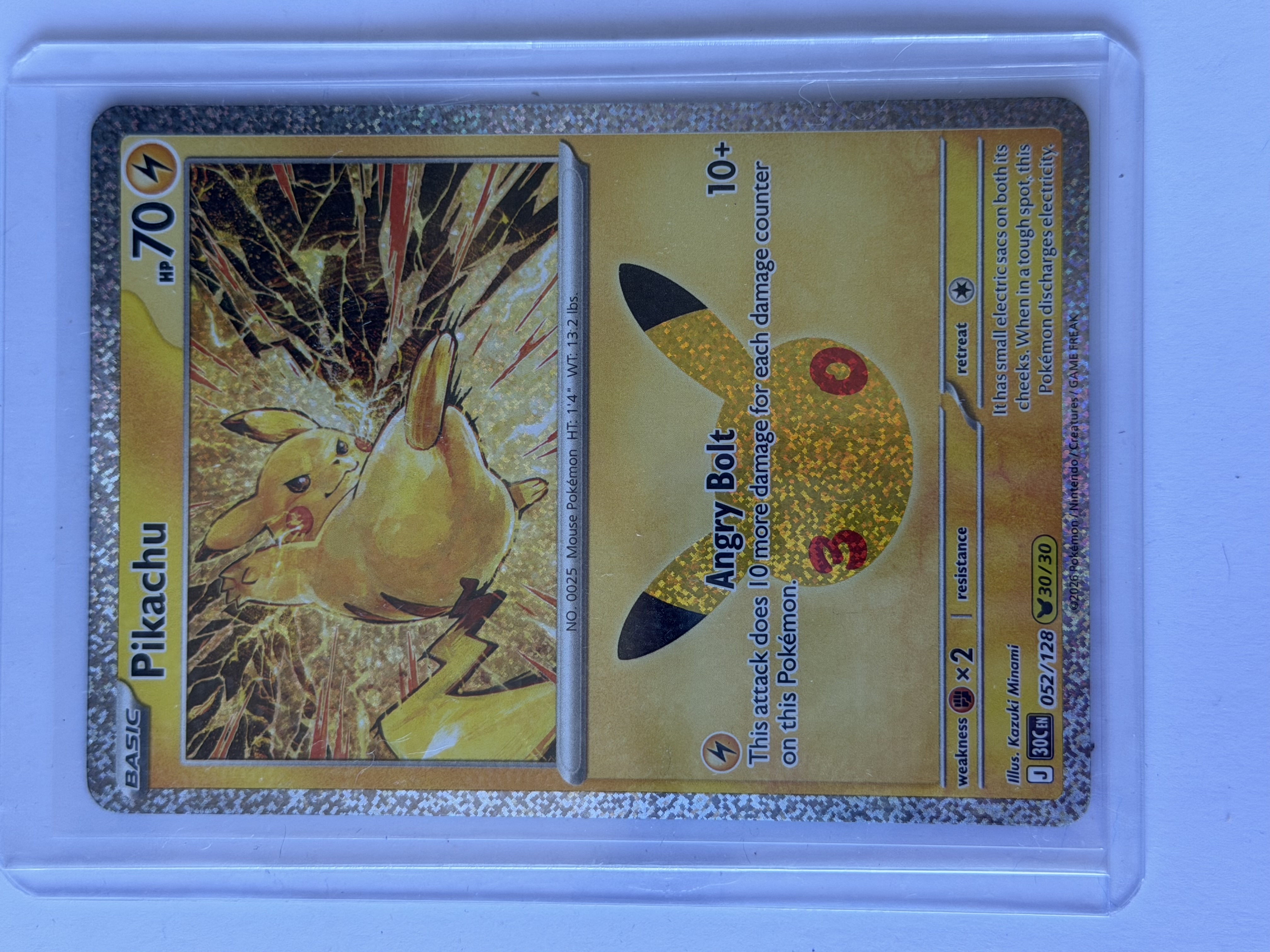 Carta Pikachu 052/128 — Pokémon ME: 30th Celebration