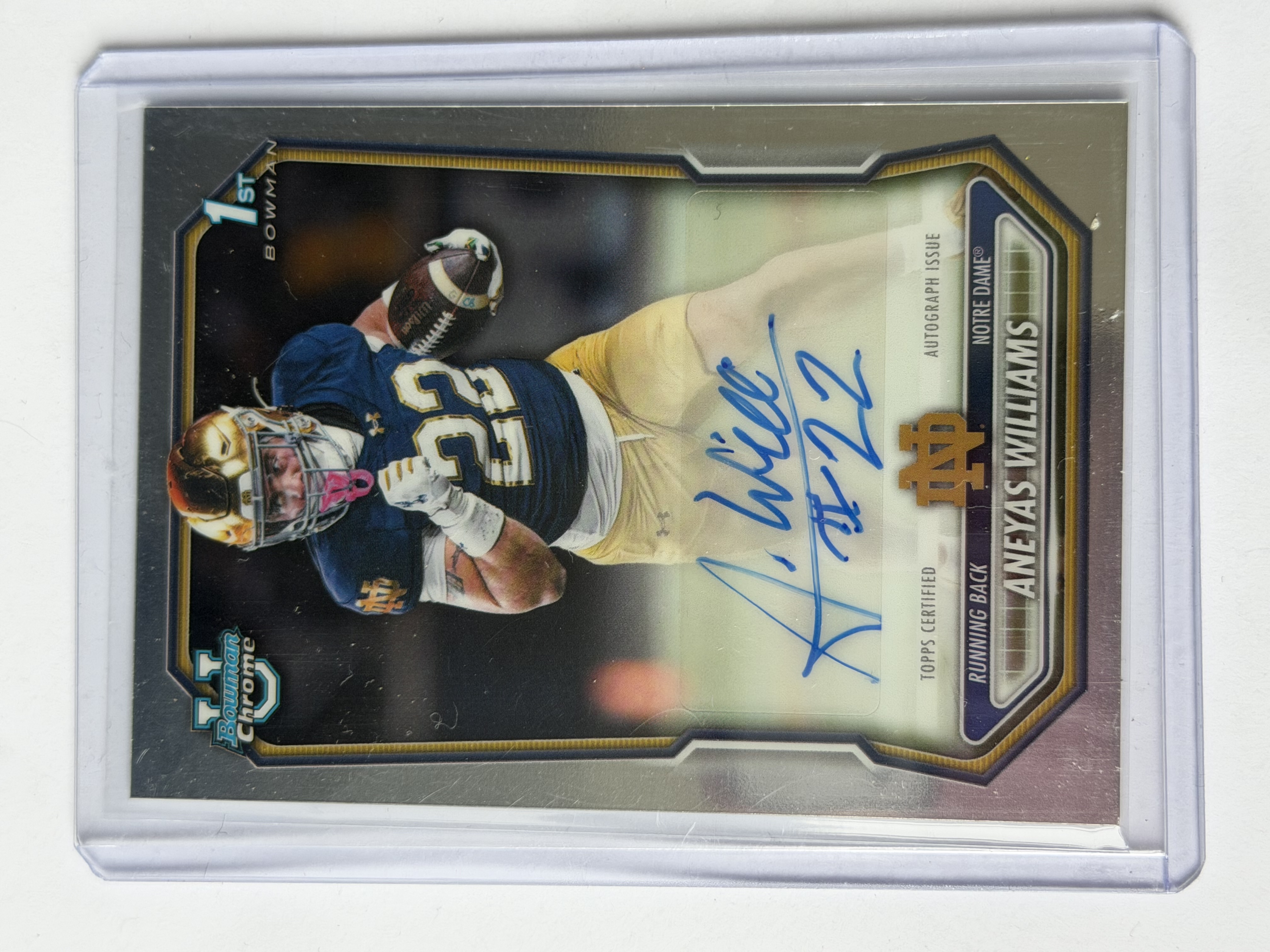 Carta Aneyas Williams — 1st Bowman Chrome Autograph