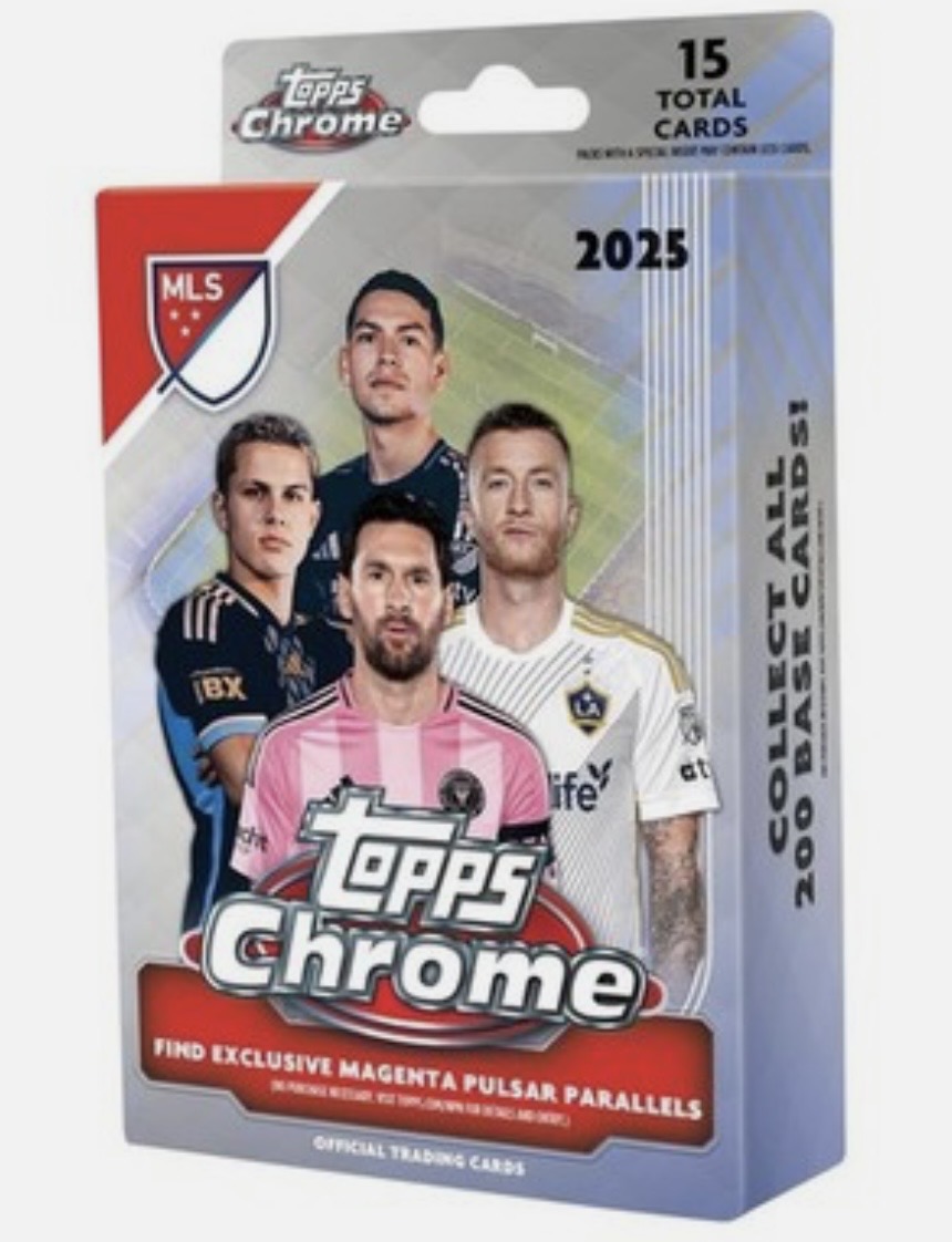 Caja 2025 Topps Chrome MLS card hanger box