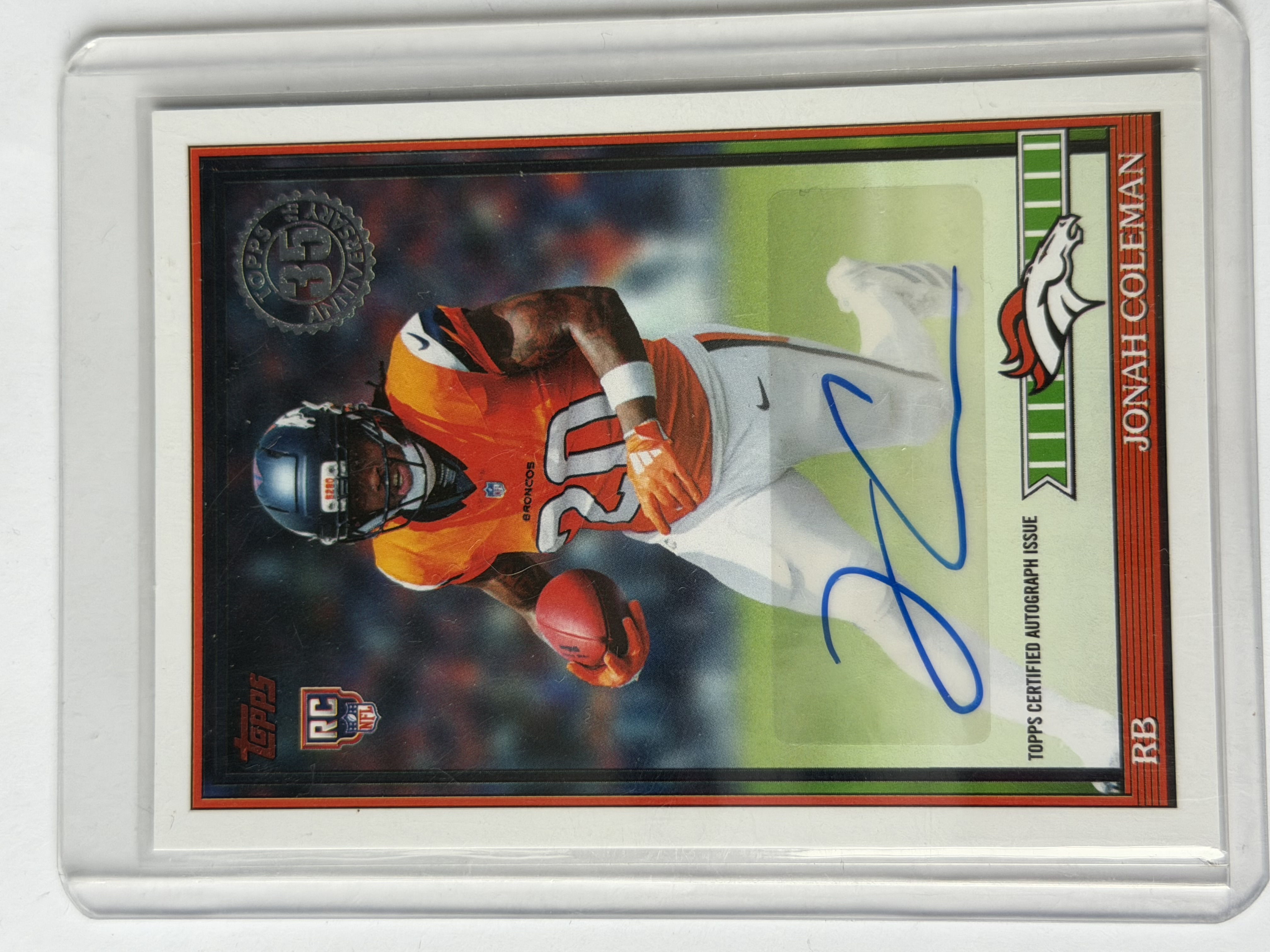 Carta Jonah Coleman — 1991 Topps Rookie Autograph
