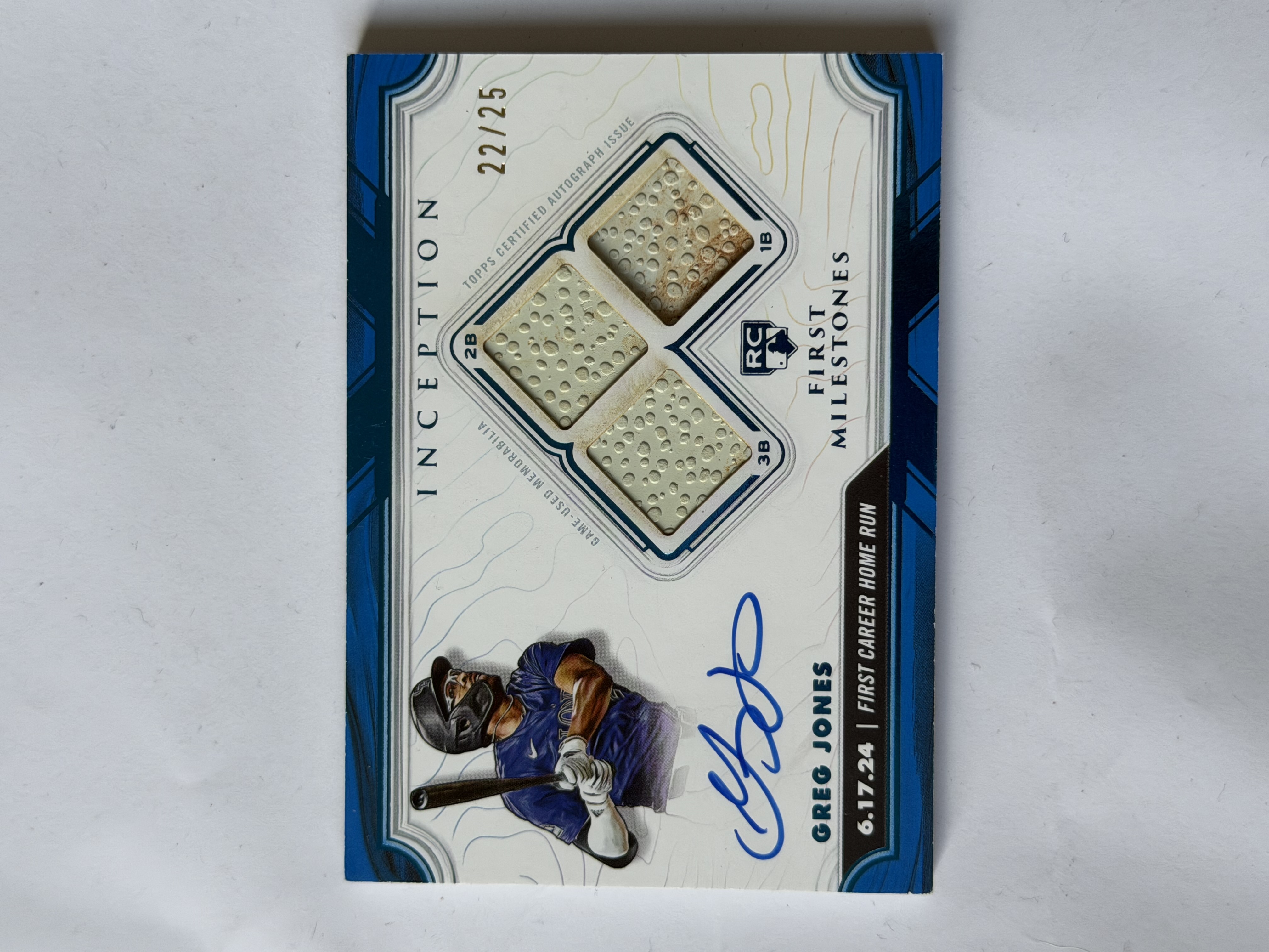 Carta Rockie Greg Jones 22/25 Auto Memoralia