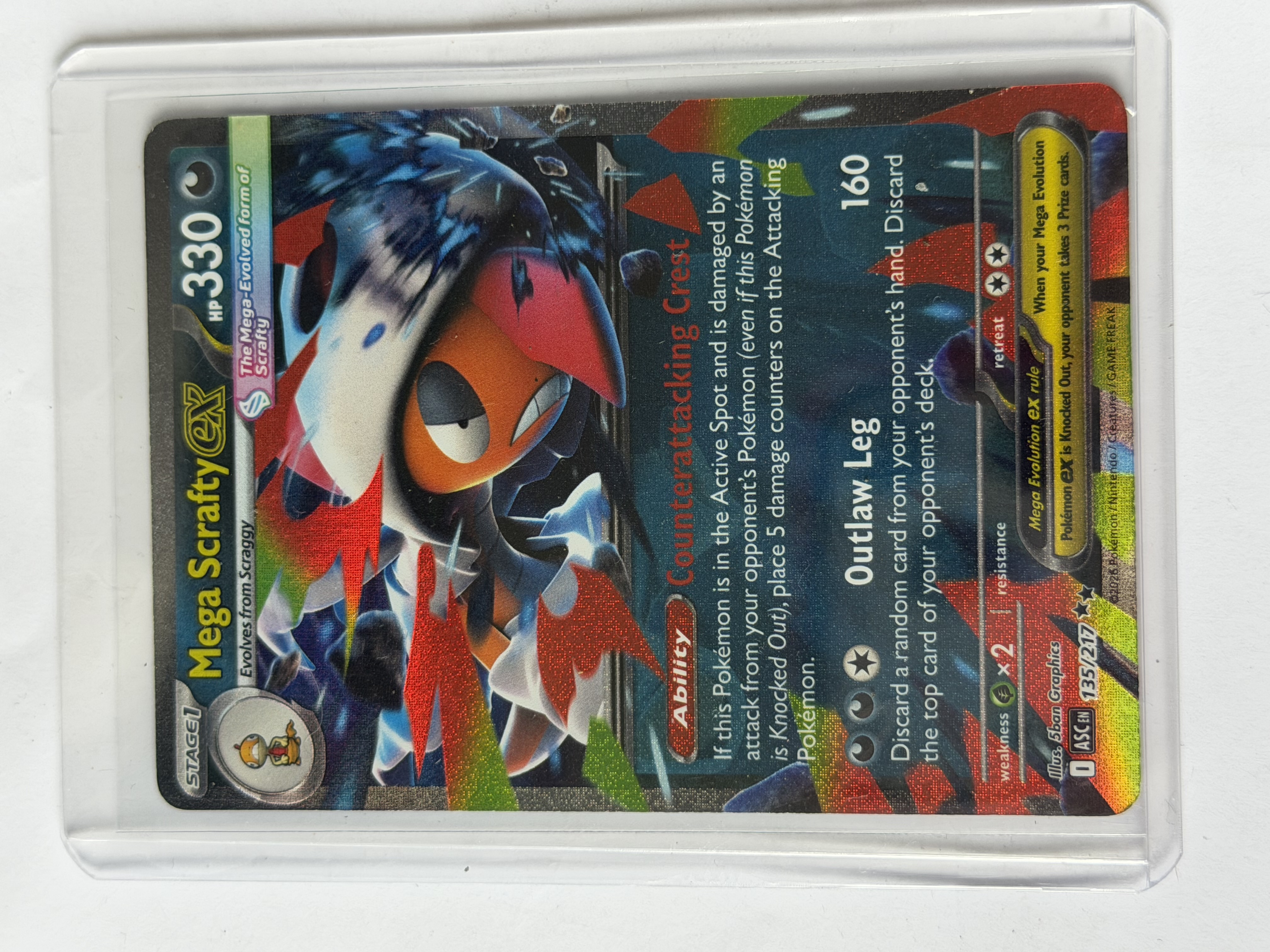 Carta Mega Scrafty ex 135/217 — Pokémon TCG