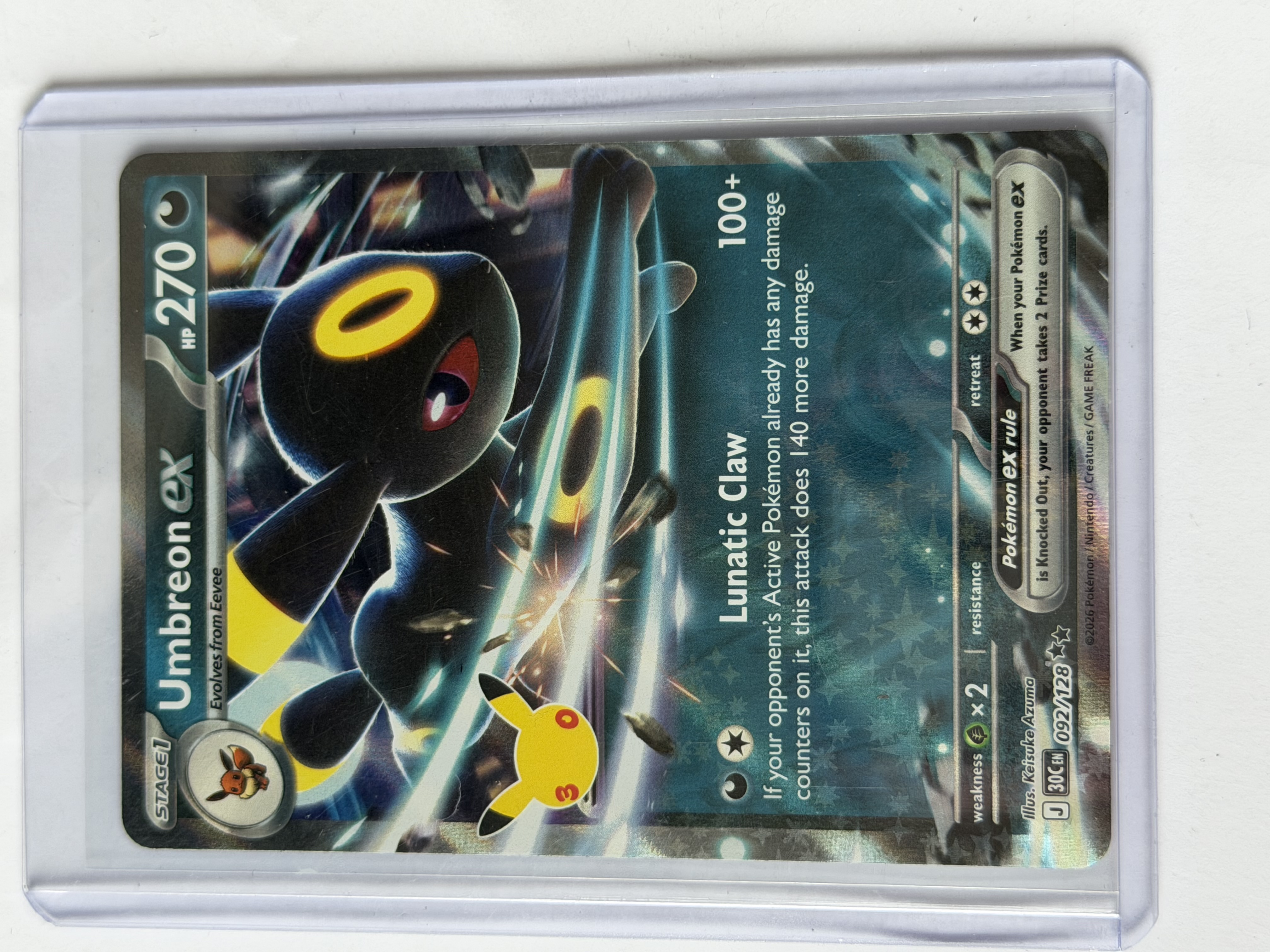Carta Umbreon ex 092/128 — Pokemon 30th Celebration